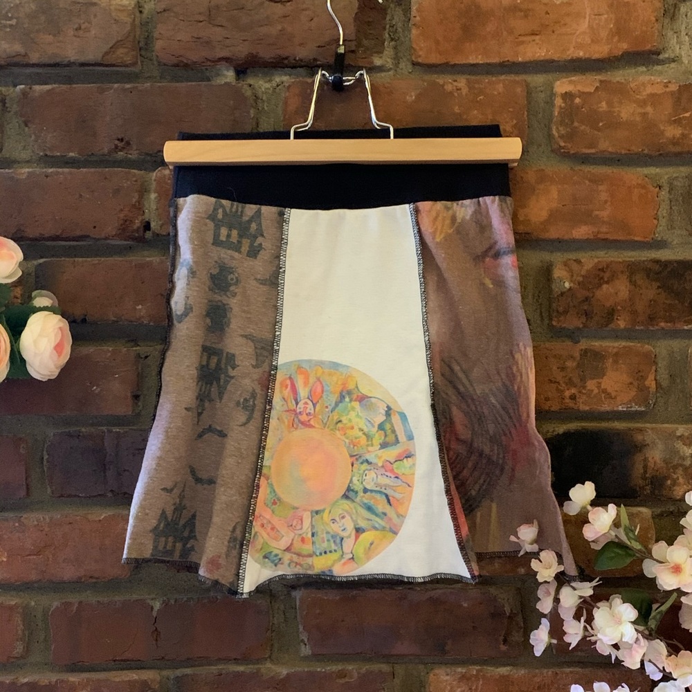 Kids Spiritex Upcycled Short Bell Skirt Multicolored Size 8